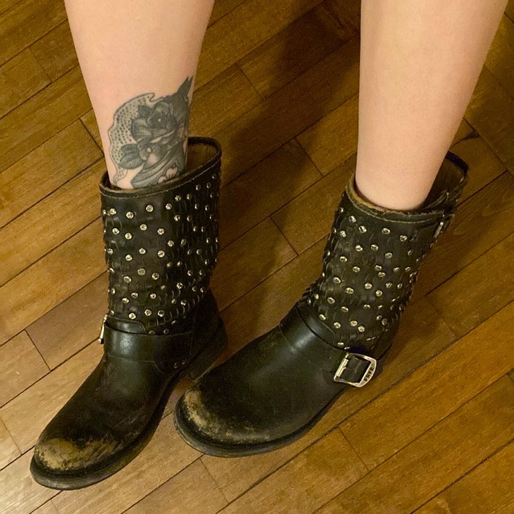 FRYE // Studded Vintage Leather Boots